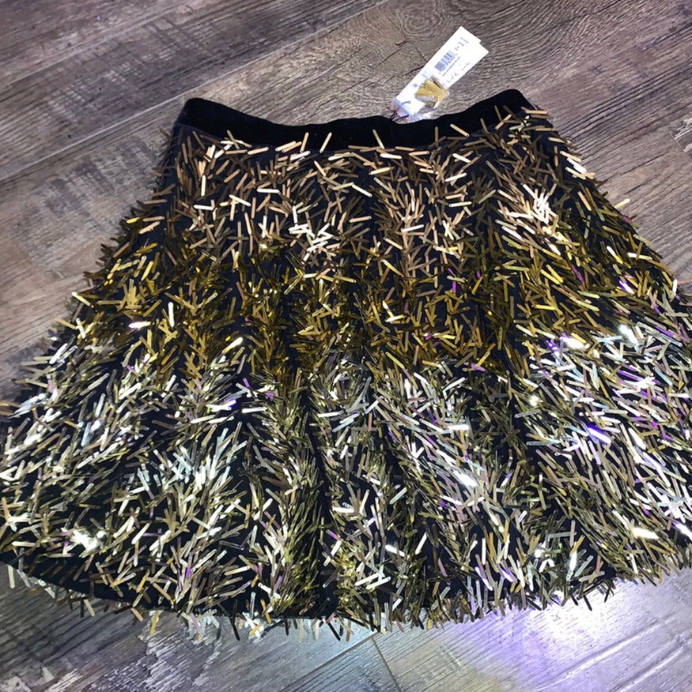 alice olivia womens size six skirt black gold ombre sequin mini